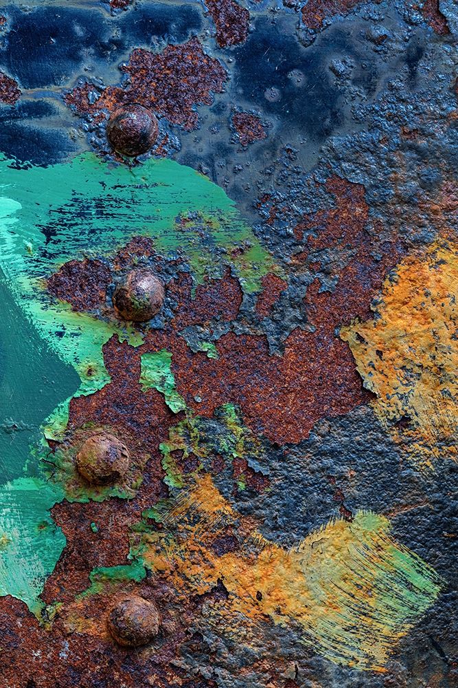 Washington State-Port Townsend-Fort Worden State Park Rusty metal of old metal boat